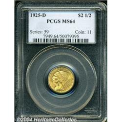 1925-D $2 1/2 MS64 PCGS.