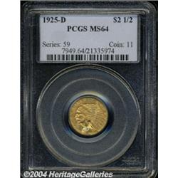 1925-D $2 1/2 MS64 PCGS.