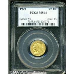 1929 $2 1/2 MS64 PCGS.