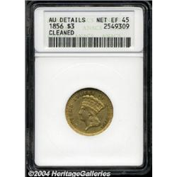 1856 $3 --Cleaned--ANACS. AU Details, Net XF45.