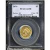 Image 1 : 1874 $3 AU58 PCGS.