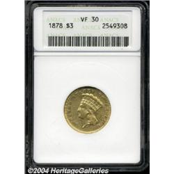 1878 $3 VF30 ANACS.