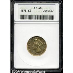 1878 $3 XF40 ANACS.
