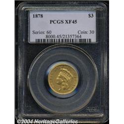 1878 $3 XF45 PCGS.