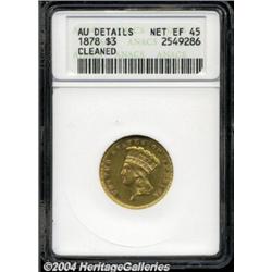 1878 $3 --Cleaned--ANACS. AU Details, Net XF45.
