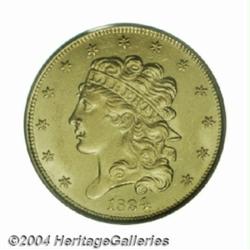 1834 $5 Plain 4 MS62 PCGS.