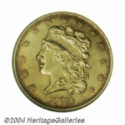 1834 $5 Plain 4 MS62 NGC.