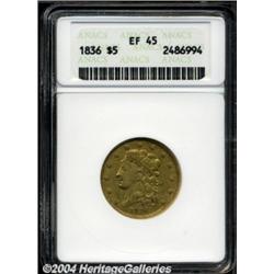 1836 $5 XF45 ANACS.