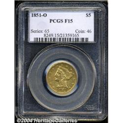 1851-O $5 Fine 15 PCGS.