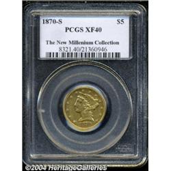 1870-S $5 XF40 PCGS.