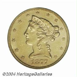 1877 $5 AU58 PCGS.