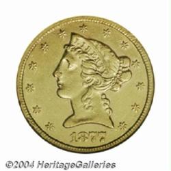 1877-CC $5 --Rim Damaged--ANACS. AU Details, Net XF45.