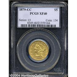1879-CC $5 XF40 PCGS.