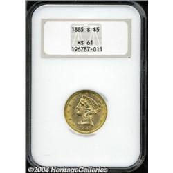 1885-S $5 MS61 NGC.