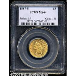 1887-S $5 MS64 PCGS.