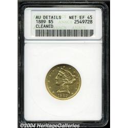 1889 $5 --Cleaned--ANACS. AU Details, Net XF45.
