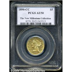 1890-CC $5 AU50 PCGS.