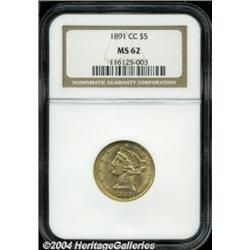 1891-CC $5 MS62 NGC.