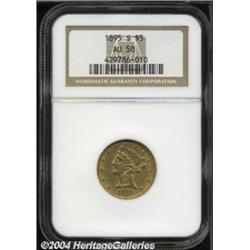 1895-S $5 AU58 NGC.