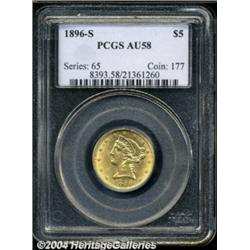 1896-S $5 AU58 PCGS.