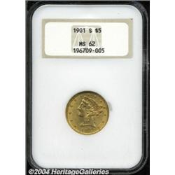 1901-S $5 MS62 NGC.