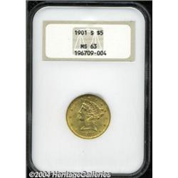 1901-S $5 MS63 NGC.