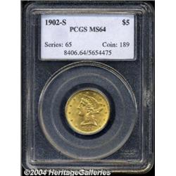 1902-S $5 MS64 PCGS.