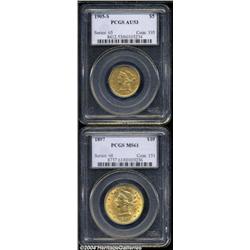 1905-S $5 Half Eagle AU53 PCGS,