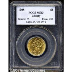 1908 $5 MS63 PCGS.
