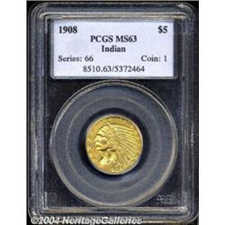 1908 $5 MS63 PCGS.