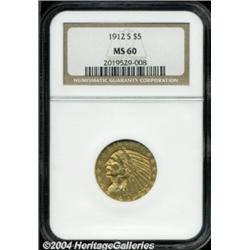 1912-S $5 MS60 NGC.