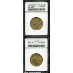 1899 $10 --Cleaned--ANACS, AU Details, Net XF40,