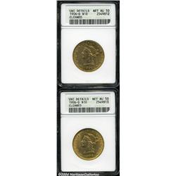 1906-D $10 --Cleaned--ANACS, Unc Details, Net AU50,