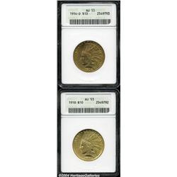 1910 $10 AU53 ANACS,