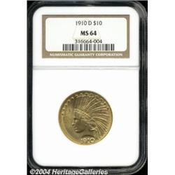 1910-D $10 MS64 PCGS.