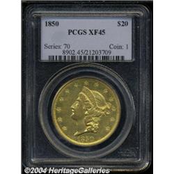 1850 $20 XF45 PCGS.