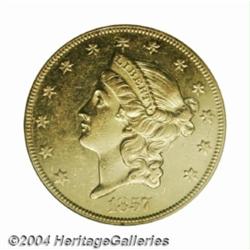 1857-O $20 AU58 PCGS.