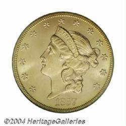 1857-S $20 MS64 PCGS.