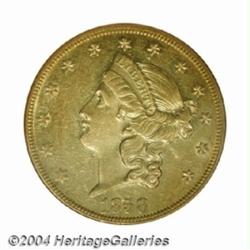1858-O $20 AU58 NGC.