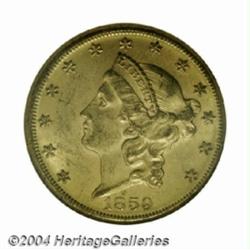 1859-S $20 MS61 NGC.