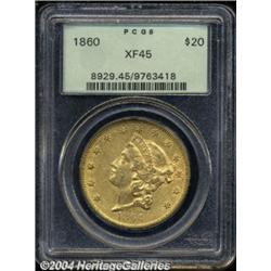 1860 $20 XF45 PCGS.