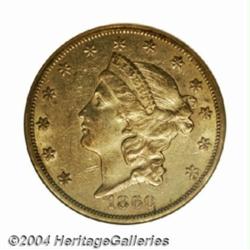 1860-S $20 AU58 NGC.