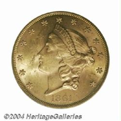 1861 $20 MS62 ICG.