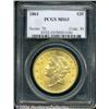 Image 3 : 1861 $20 MS63 PCGS.