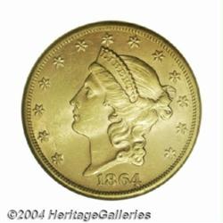 1864-S $20 MS61 NGC.