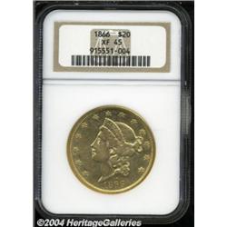 1866 $20 XF45 NGC.