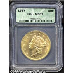 1867 $20 MS61 ICG.
