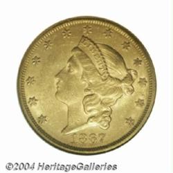 1867-S $20 AU58 NGC.