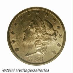 1868-S $20 AU58 NGC.