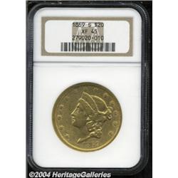 1869-S $20 XF45 NGC.